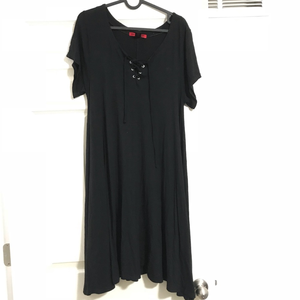 Black lace up dress
